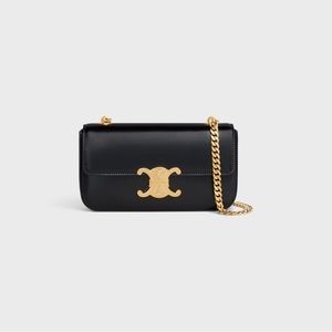 Celine triomphe chain shoulder bag calfskin